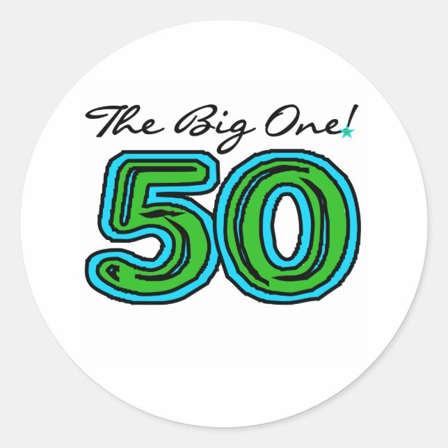 The Big 5-0 Classic Round Sticker (Front)
