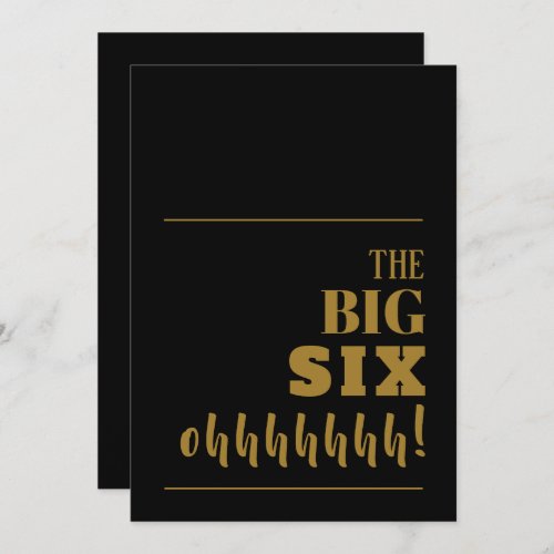 The BIG 60 Black Gold Birthday Party Invitation