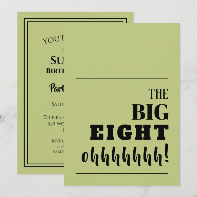The BIG 80 Birthday Invitations (Front/Back)