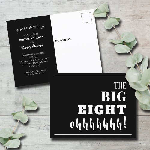 The BIG 80th Birthday Party Invitation Postcard