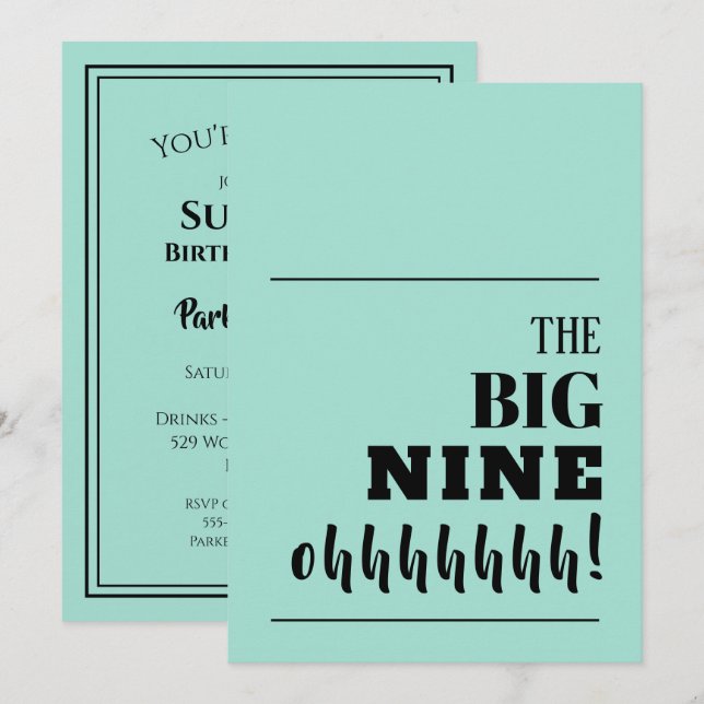 The BIG 90 Birthday Invitations (Front/Back)
