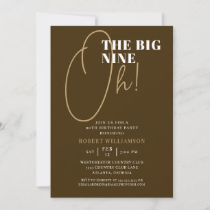 The Big 90th Brown Surprise Birthday Invitation