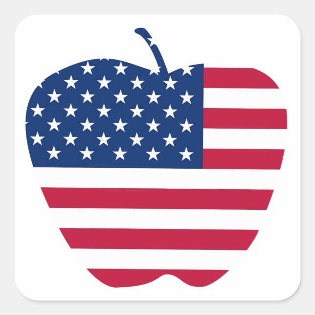 The Big Apple America flag NYC Square Sticker (Front)