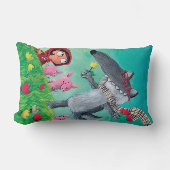 The Big Bad Wolf Lumbar Pillow (Front)