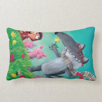 The Big Bad Wolf Lumbar Pillow by colonelle at Zazzle