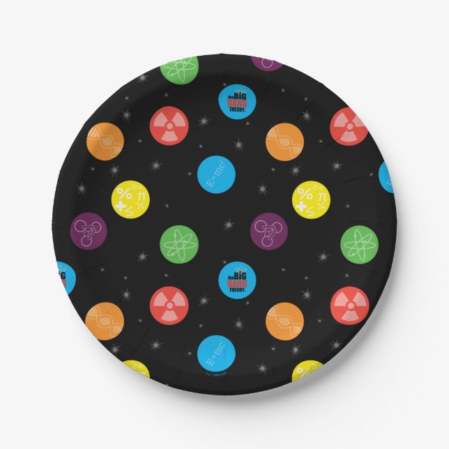 The Big Bang Theory Black Pattern Paper Plates (Front)