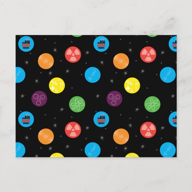 The Big Bang Theory Black Pattern Postcard (Front)