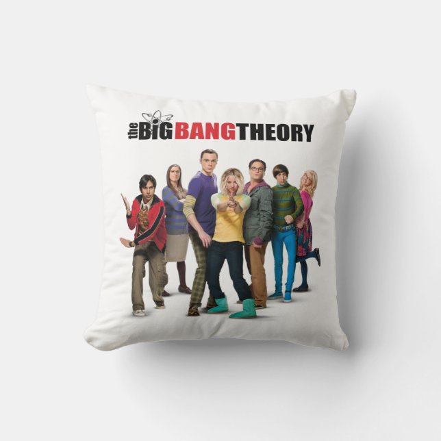 The Big Bang Theory Characters Throw Pillow (Front)
