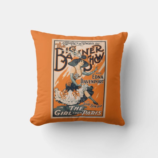 The Big Banner Show "The girl from Paris" Throw Pillow (Front)