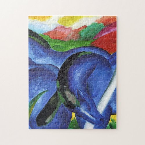 The big blue horses by Franz Marc Jigsaw Puzzle