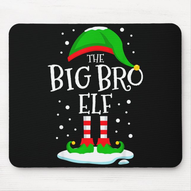 The Big Bro Elf Christmas Family Matching Xmas Bro Mouse Pad (Front)