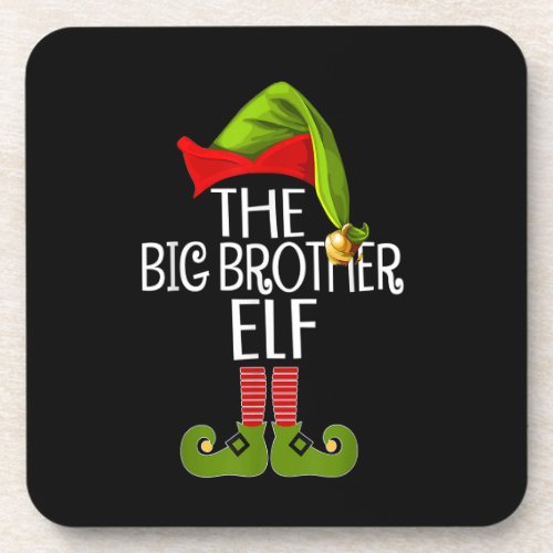 The Big Brother Elf Family Matching Group Funny Ch Beverage Coaster