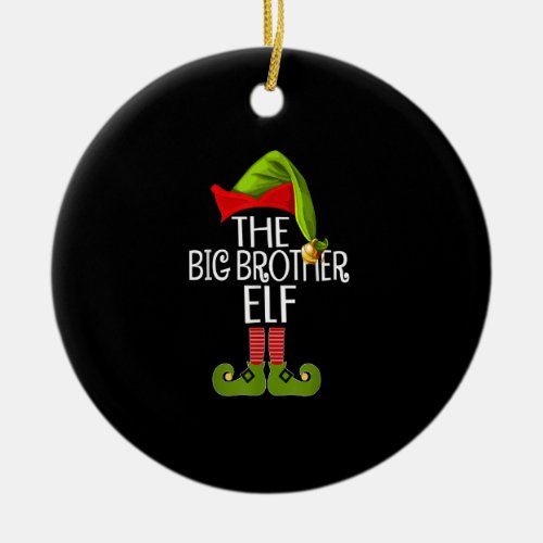 The Big Brother Elf Family Matching Group Funny Ch Ceramic Ornament