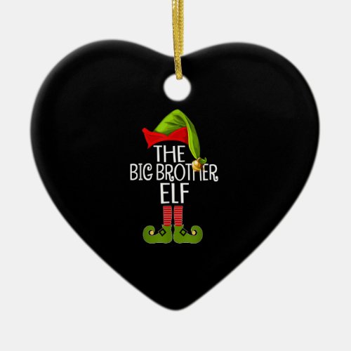 The Big Brother Elf Family Matching Group Funny Ch Ceramic Ornament