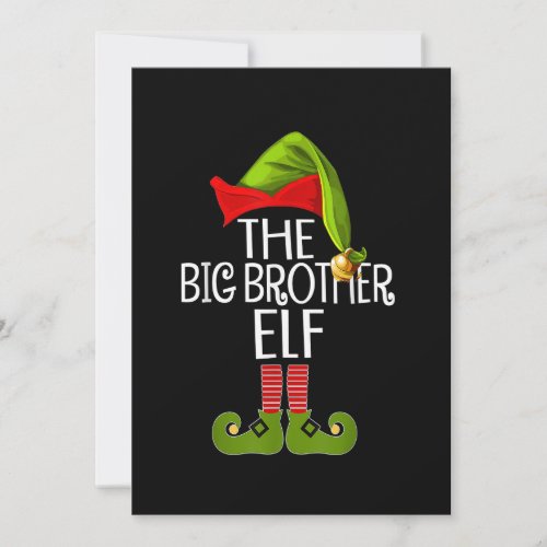 The Big Brother Elf Family Matching Group Funny Ch Invitation