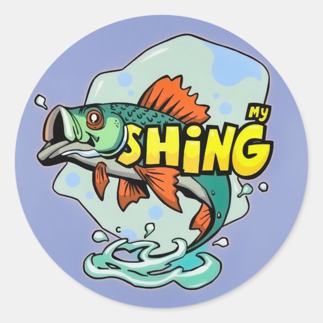 The Big Catch! Classic Round Sticker (Front)