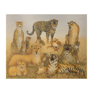 The Big Cats Wood Wall Art