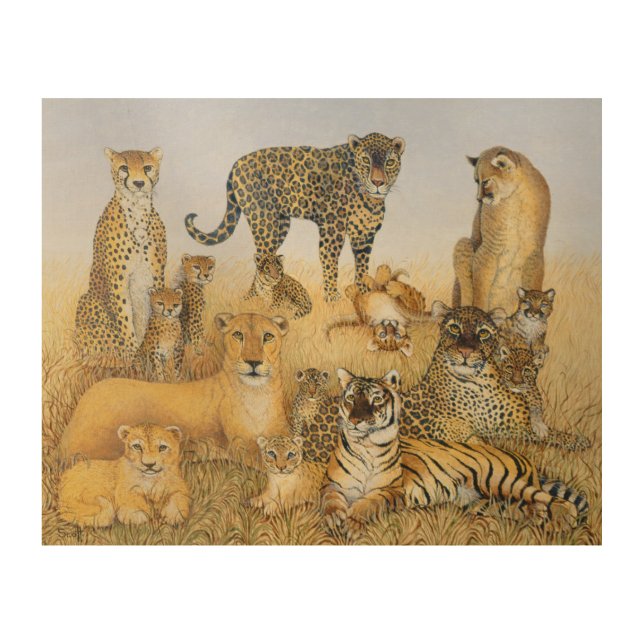 The Big Cats Wood Wall Art (Front)