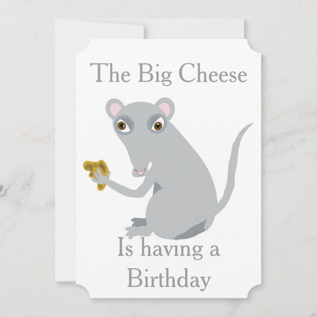 The Big Cheese Birthday Party Invitations (Front)
