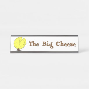The big cheese boss mouse cartoon desk name plate