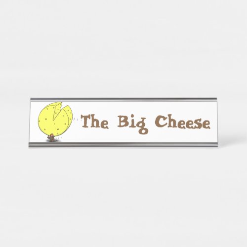 The big cheese boss mouse cartoon desk name plate