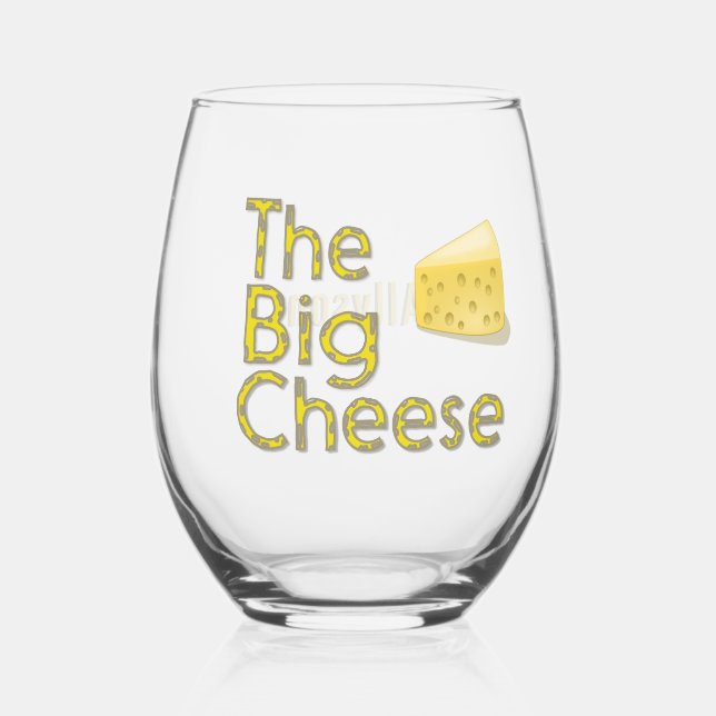 The Big Cheese Personalized Stemless Wine Glass (Front)