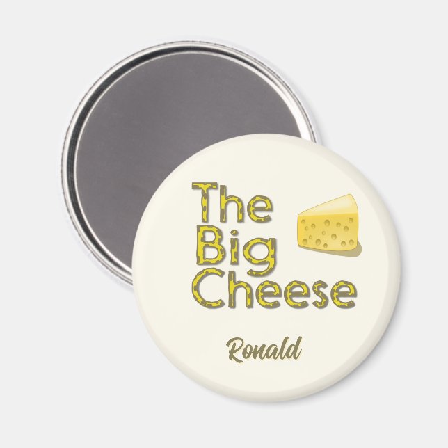 The Big Cheese Personalized with Name Magnet (Front/Back)