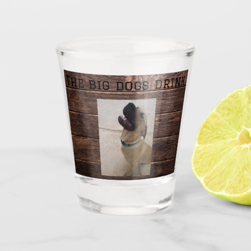 The big dogs drink shot glass