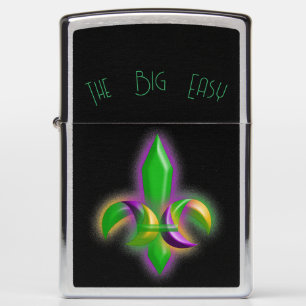 The Big Easy Mardi Gras fleur de lis faux-dust Zippo Lighter