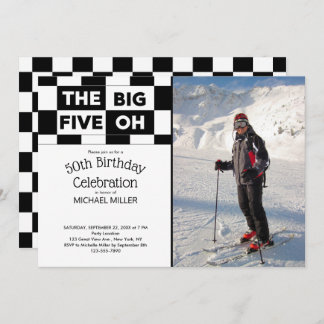 The Big Five Oh 50th Birthday Photo Invitation
