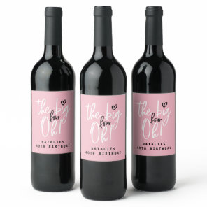 The big four oh! 40th birthday party banner wine label
