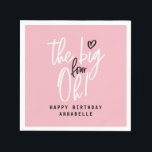 The big four oh! 40th birthday party decor pink napkins<br><div class="desc">The big four oh! 40th birthday party decor pink girly napkins.</div>
