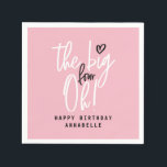 The big four oh! 40th birthday party decor pink napkins<br><div class="desc">The big four oh! 40th birthday party decor pink girly napkins.</div>