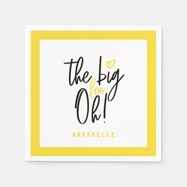 The big four oh! 40th birthday party favor decor napkins (Front)