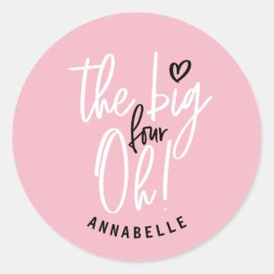 The big four oh! 40th birthday party favor gift classic round sticker
