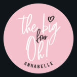 The big four oh! 40th birthday party favor gift classic round sticker<br><div class="desc">The big four oh! 40th birthday party favor gift.</div>