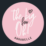 The big four oh! 40th birthday party favor gift classic round sticker<br><div class="desc">The big four oh! 40th birthday party favor gift.</div>