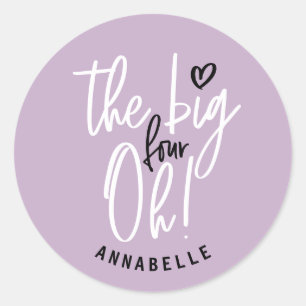 The big four oh! 40th birthday party favor gift classic round sticker