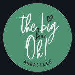 The big four oh! 40th birthday party favor gift classic round sticker<br><div class="desc">The big four oh! 40th birthday party favor gift.</div>