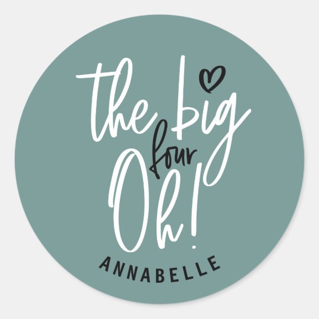 The big four oh! 40th birthday party favor gift classic round sticker (Front)