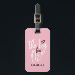The big four oh! 40th birthday party favor gift to luggage tag<br><div class="desc">The big four oh! 40th birthday party favor gift. Pink girly modern typography birthday gift tote design.</div>