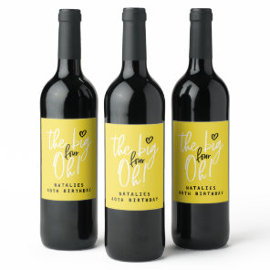 The big four oh! 40th birthday party favor wine label
