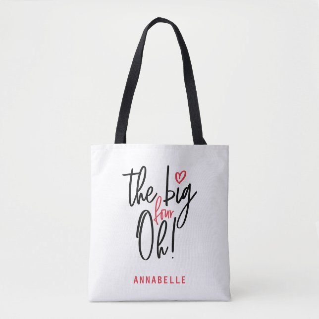 The big four oh! 40th birthday party tote bag (Front)