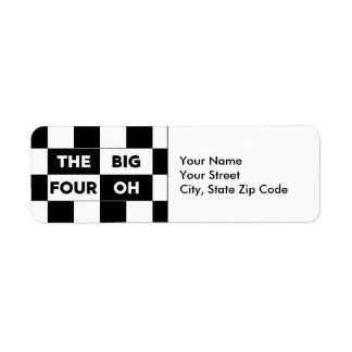 The Big Four Oh Black White Checkerboard Labels