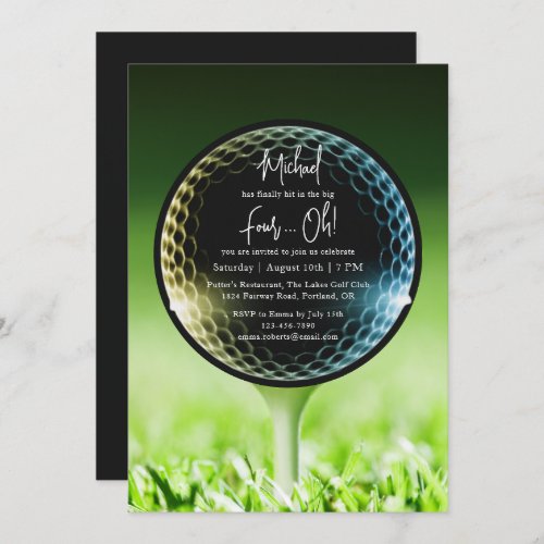 The Big Four_Oh Golf 40th Birthday Party Invitation