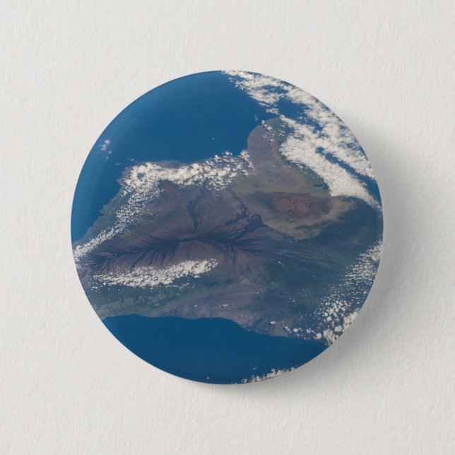 The Big Island Of Hawaii And Its Mountains Button (Front)