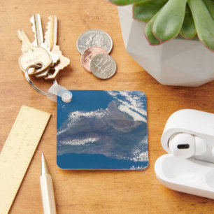 The Big Island Of Hawaii And Its Mountains Keychain