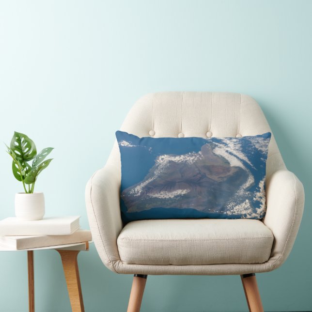 The Big Island Of Hawaii And Its Mountains Lumbar Pillow (Chair)