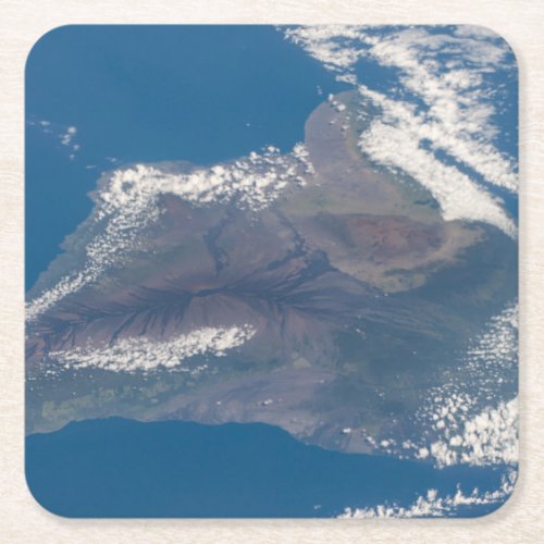 The Big Island Of Hawaii And Its Mountains Square Paper Coaster