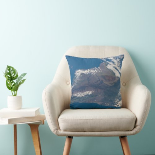 The Big Island Of Hawaii And Its Mountains Throw Pillow